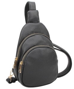 Fashion Multi Pocket Sling Bag ND124 BLACK